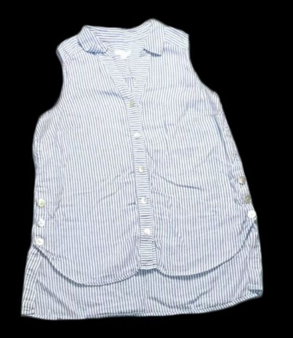 J. Jill Tops - J Jill Love Linen sleeveless Button Up Tunic Womens Size S Blue White Stripes